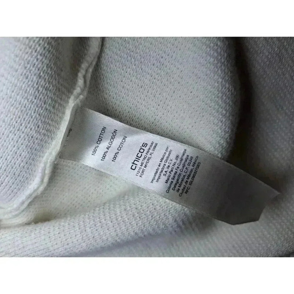 Chico's Women's Ivory/Cream Open Front Fringe Sleeveless Long Vest Size 1 M/8 - Picture 6 of 10